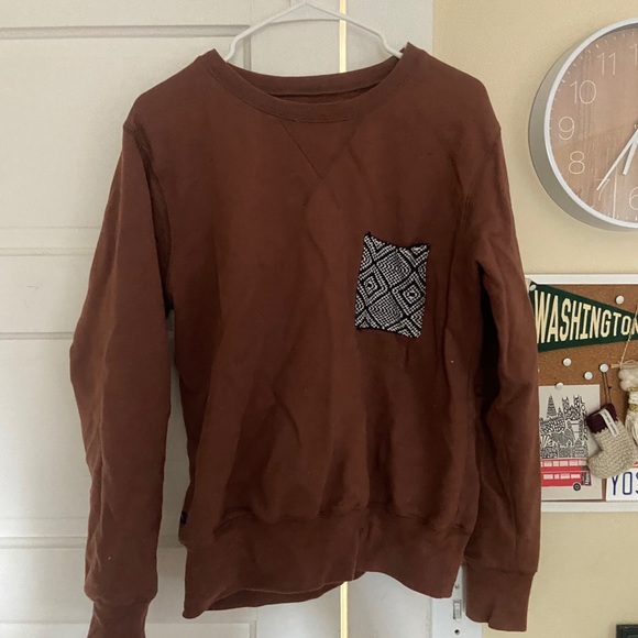 Krochet Kids Burnt brown pocket crewneck - Picture 1 of 5